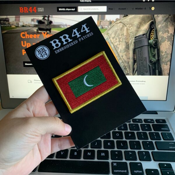 BPMVV001 Bandeira Maldivas Patch Bordado Fecho Contato - Imagem 2