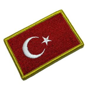 BPTRV001 Turquia Bandeira Patch Bordado Fecho Contato