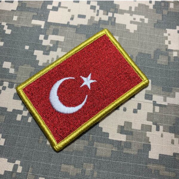 BPTRV001 Turquia Bandeira Patch Bordado Fecho Contato - Imagem 3