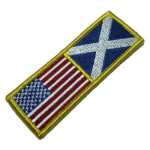 BPUSUKSV001 Bandeira EUA Escócia Patch Bordado Fecho Contato