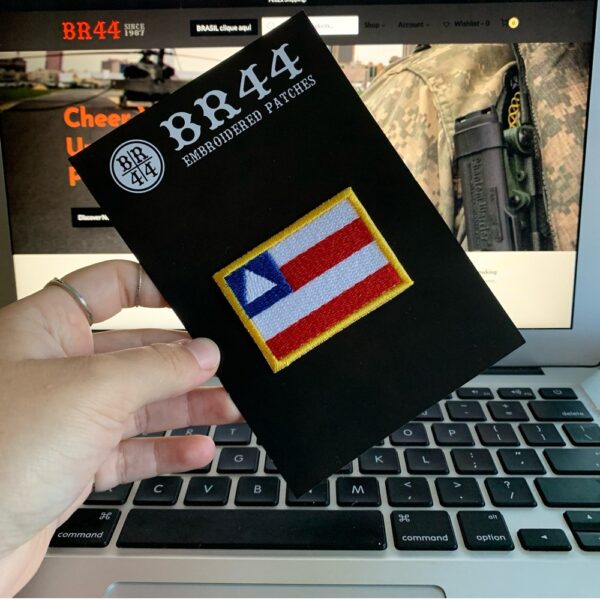 BEBRBAT11 Bandeira Bahia Brasil Patch Bordado Termo Adesivo - Imagem 2