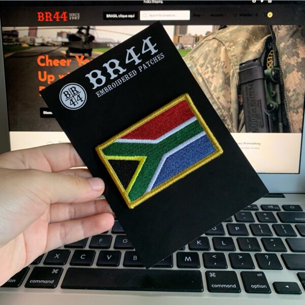 BP0021V01 Bandeira África do Sul Patch Bordado Fecho Contato - Imagem 3
