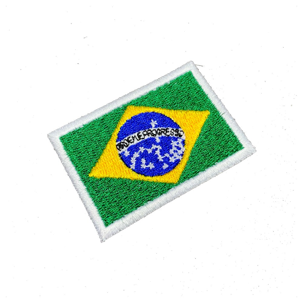 BP0403T16 Bandeira Brasil Patch Bordado Termo Adesivo - BR44