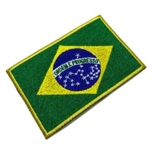 BP0403T21 Bandeira Brasil Patch Bordado Termo Adesivo