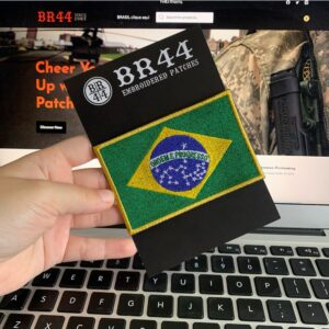 BP0403T21 Bandeira Brasil Patch Bordado Termo Adesivo