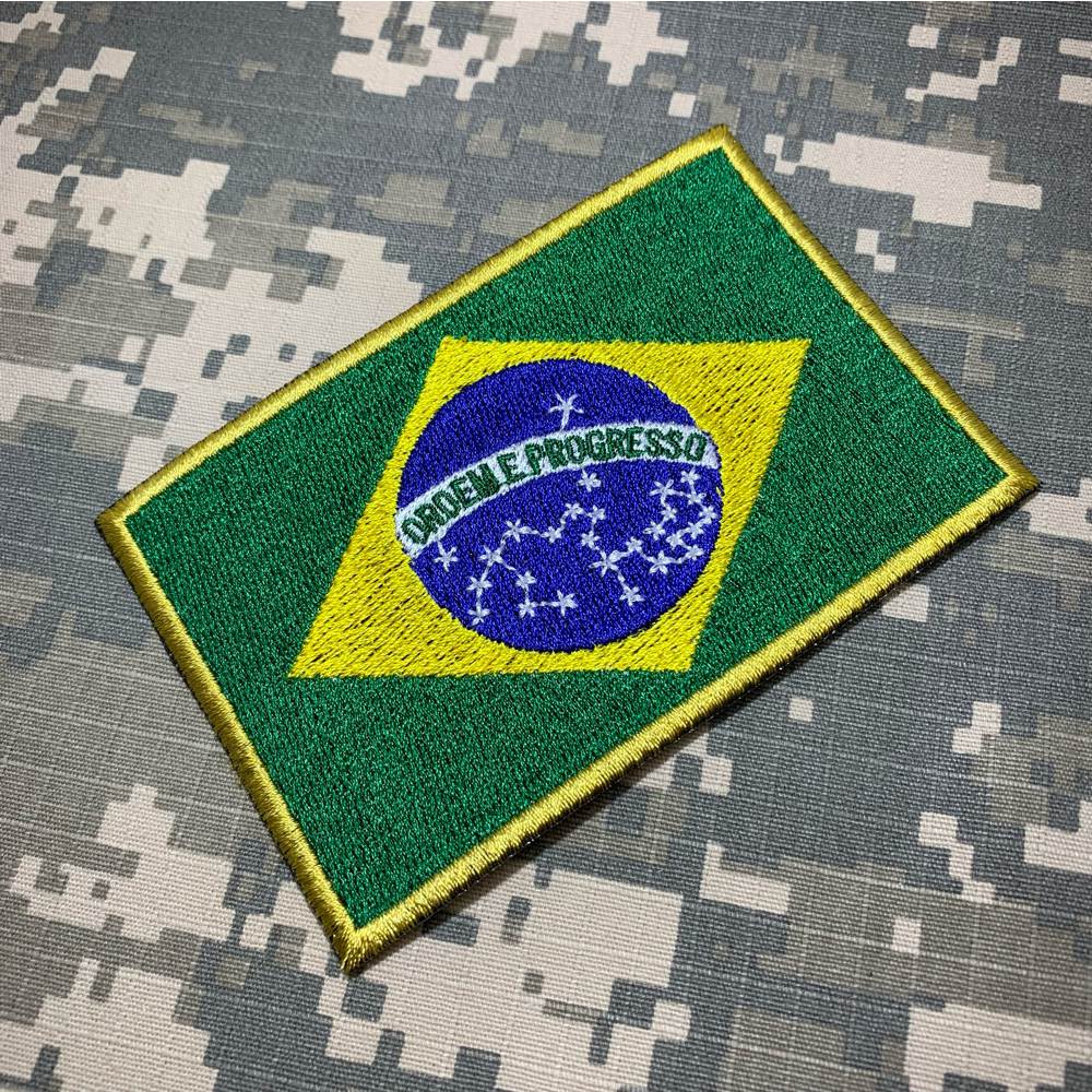 BP0403T21 Bandeira Brasil Patch Bordado Termo Adesivo - BR44