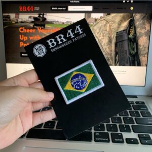 BP0403V16 Bandeira Brasil Bordado Patch Fecho Contato