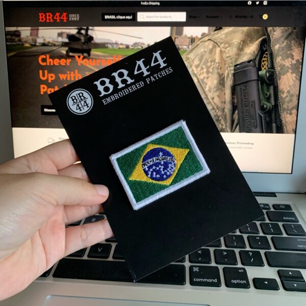BP0403V16 Bandeira Brasil Bordado Patch Fecho Contato - Imagem 2