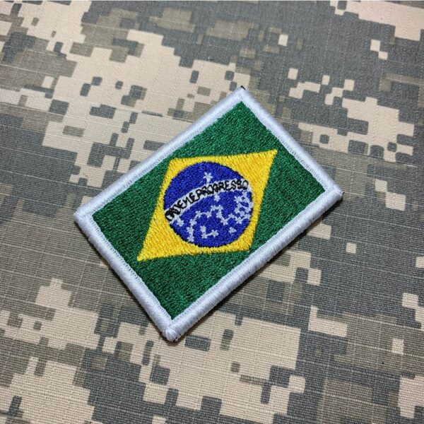BP0403V16 Bandeira Brasil Bordado Patch Fecho Contato - Imagem 3