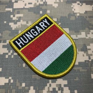 BP0406EV01 Bandeira Hungria Patch Bordado Fecho Contato