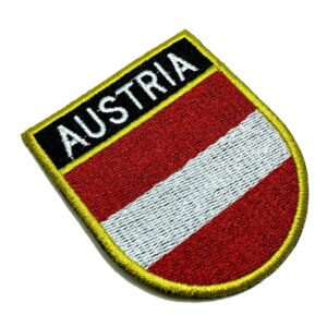 BPATET001 Bandeira Áustria Patch Bordado Termo Adesivo