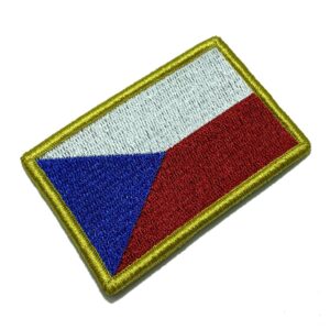 BPCZV001 Bandeira República Tcheca Bordado Fecho Contato
