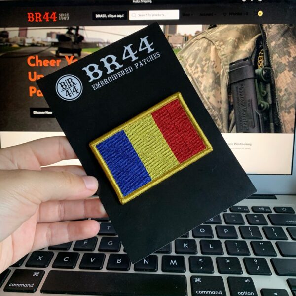 BPROV001 Bandeira Romênia Patch Bordado Fecho Contato - Imagem 3