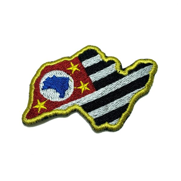BE0045MT01 Bandeira São Paulo Brasil Bordado Termo Adesivo