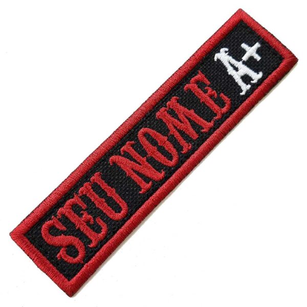 NT0500TV04 Tarja Bordada Com Seu Nome Patch 10x2,5 cm.