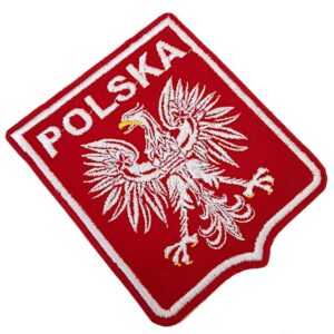 TIPL009T01 Polônia Polska Escudo Patch Bordado Termo Adesivo