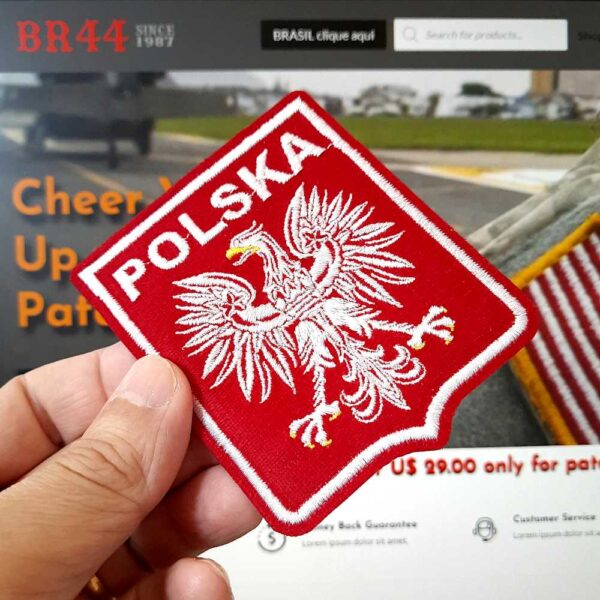 TIPL009T01 Polônia Polska Escudo Patch Bordado Termo Adesivo - Imagem 2