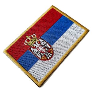 BPRST001 Bandeira Sérvia Patch Bordado Termo Adesivo