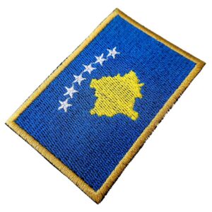 BPXKT001 Kosovo Bandeira Bordada Patch Termo Adesivo