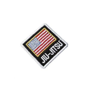 AM0152T02 Jiu-Jitsu Bandeira EUA Patch Bordado Termo Adesivo