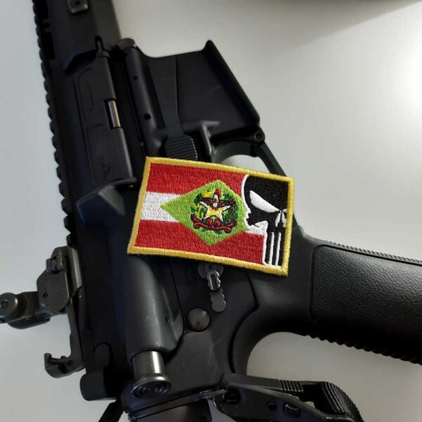 M0182T01 Caveira Santa Catarina Brasil Bordada Termo Adesivo - Imagem 3