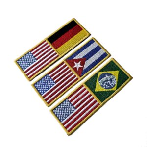 BG-11 Bandeira Dupla Países e Estados Patch Bordado 11×3,8cm