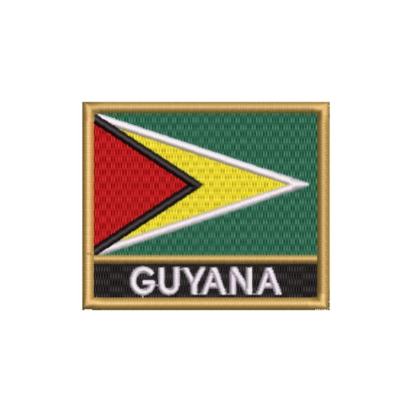BP0224N-001 Bandeira Guiana Patch Bordado 7,5x6,3cm - Imagem 8