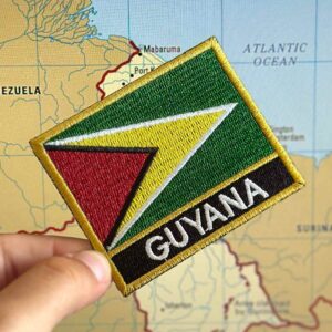 BP0224N-001 Bandeira Guiana Patch Bordado 7,5×6,3cm