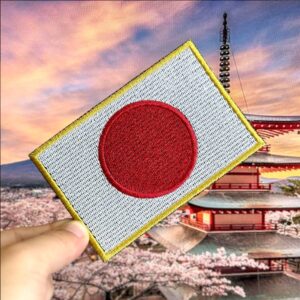 BP0058-021 Bandeira Japão Patch Bordado 10,2×6,8cm SA23