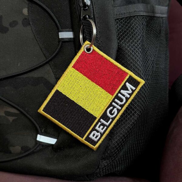BP0215N-001 Bandeira Bélgica Patch Bordado 7,5x6,3cm - Imagem 5