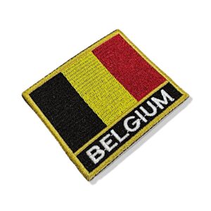 BP0215N-001 Bandeira Bélgica Patch Bordado 7,5×6,3cm