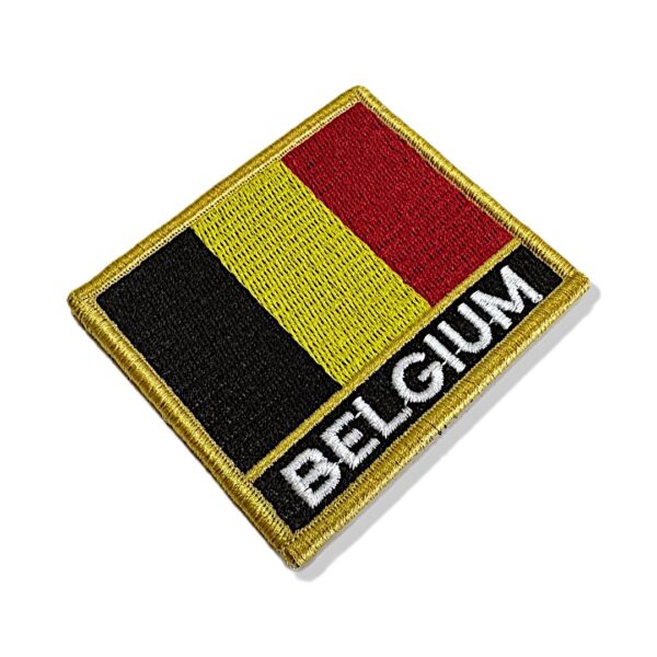 BP0215N-001 Bandeira Bélgica Patch Bordado 7,5x6,3cm - Imagem 3