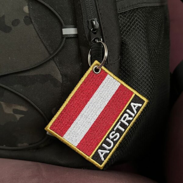 BP0003N-001 Bandeira Austria Patch Bordado 7,5x6,3cm - Imagem 4