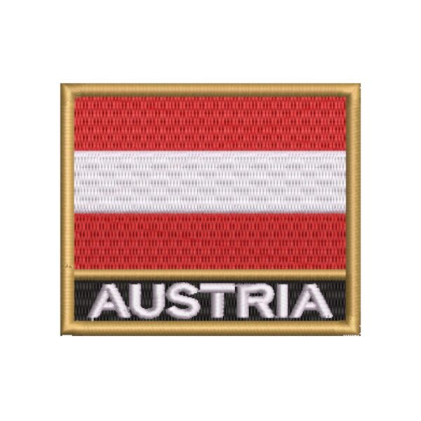 BP0003N-001 Bandeira Austria Patch Bordado 7,5x6,3cm - Imagem 5