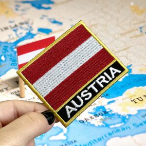 BP0003N-001 Bandeira Austria Patch Bordado 7,5×6,3cm