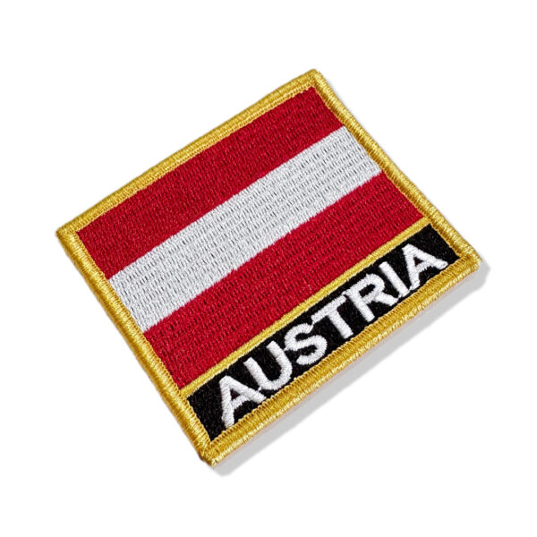 BP0003N-001 Bandeira Austria Patch Bordado 7,5x6,3cm - Imagem 3