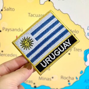 BP0023N-001 Bandeira Uruguai Patch Bordado 7,5×6,3cm