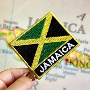 BP0036N-001 Bandeira Jamaica Patch Bordado 7,5×6,3cm