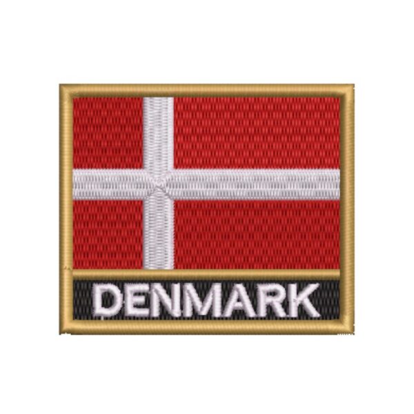 BP0073N-001 Bandeira Dinamarca Patch Bordado 7,5x6,3cm - Imagem 4