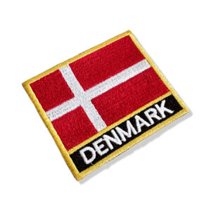BP0073N-001 Bandeira Dinamarca Patch Bordado 7,5×6,3cm