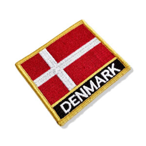 BP0073N-001 Bandeira Dinamarca Patch Bordado 7,5×6,3cm