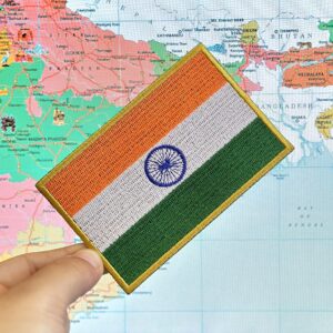 BP0191-021 Bandeira India Patch Bordado 10,2×6,8cm