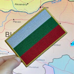 BP0204-021 Bandeira Bulgária Patch Bordado 10,2×6,8cm