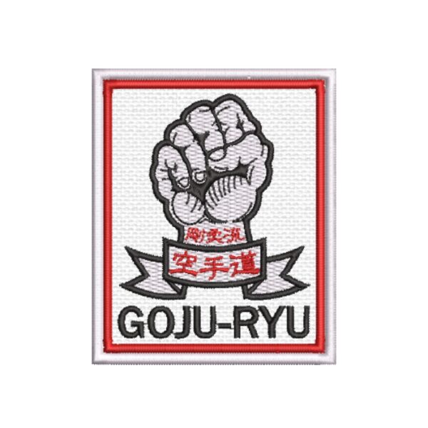 AM0005-001 Goju-Ryu Karate Kanji Patch Bordado 7,8x9,5cm - Imagem 5