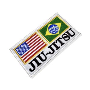 AM0242-001 EUA Brasil Jiu-Jitsu Patch Bordado 13×6,8cm