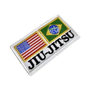 AM0242-001 EUA Brasil Jiu-Jitsu Patch Bordado 13×6,8cm