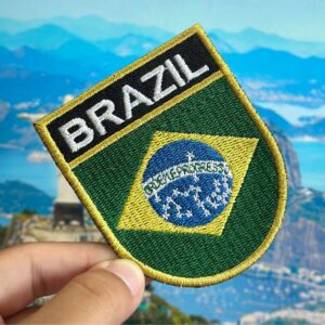 BP0420E-001 Bandeira BRAZIL Patch Bordado 6,8×8,0cm