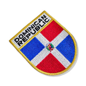 BP0145E-001 Bandeira República Dominicana Patch Bordado 6,8×8,0cm