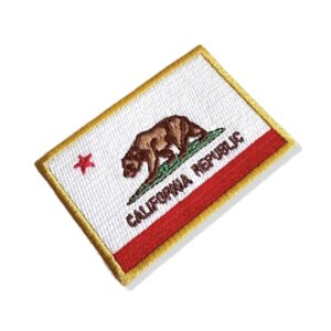 BE0194-001 Bandeira Califórnia Patch Bordado 7,5×5,0cm