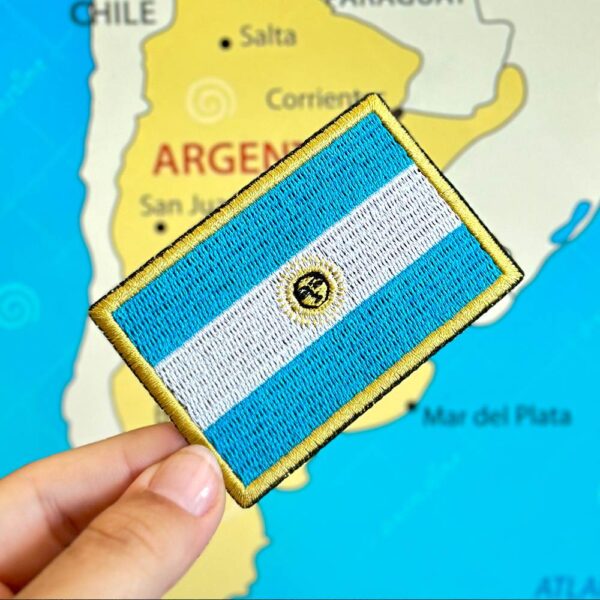 BP0032-001 Bandeira Argentina Patch Bordado 7,5x5,0cm - Imagem 2